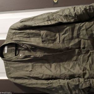 Uniqlo Stand Collar Linen Shirt